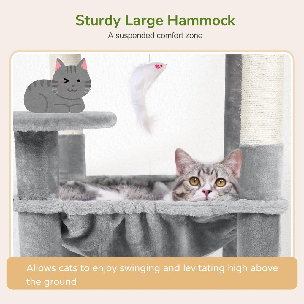 Cat Tree Tower with Scratching Post for Indoor Cats