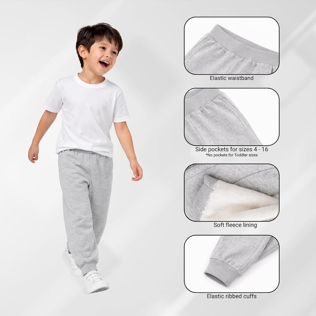 Boy' Sweatpants - 4 Pack Active Fleece Jogger Pants