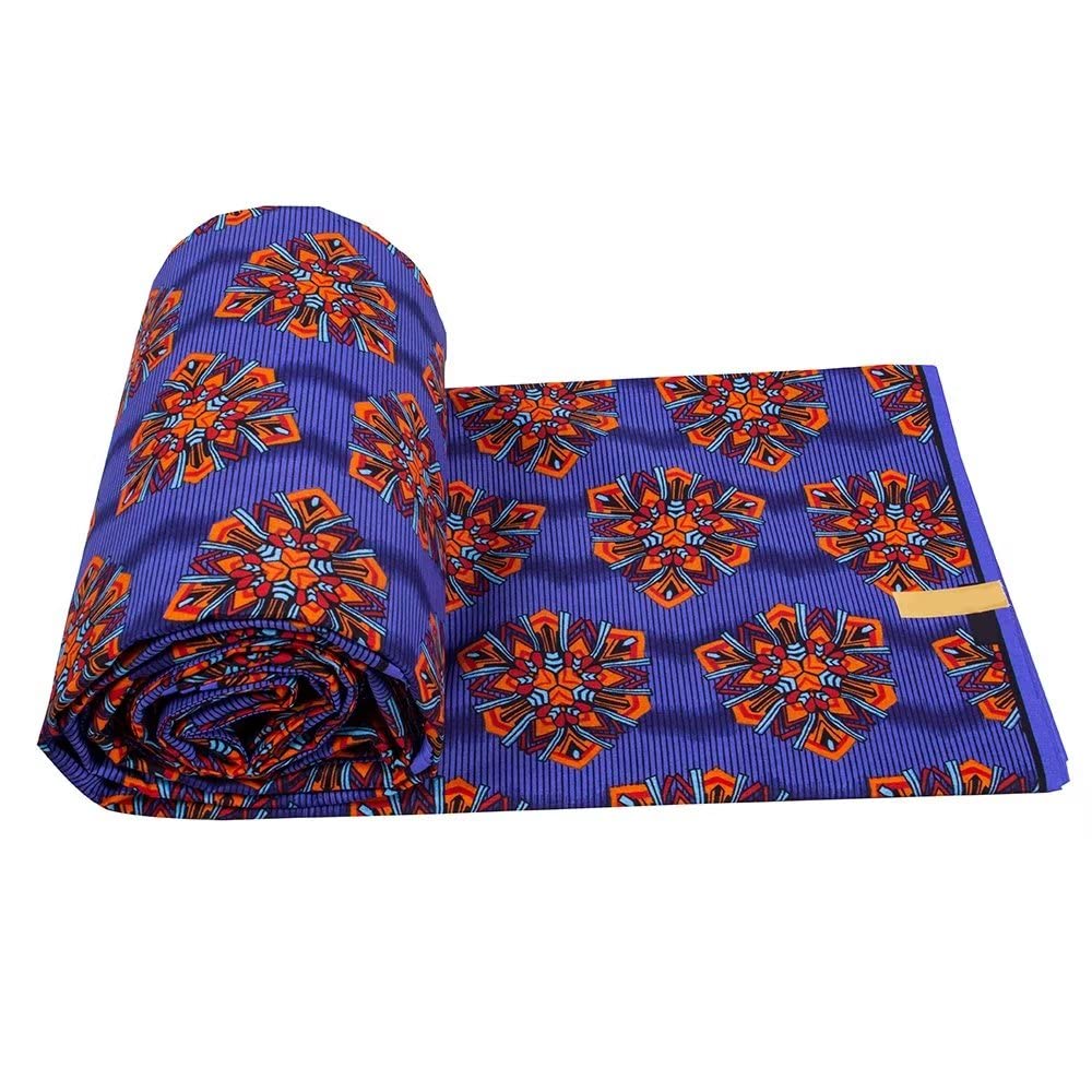 African Fabric 6 Yards 100% Polyester Ankara Fabric for Party Dress 6443
