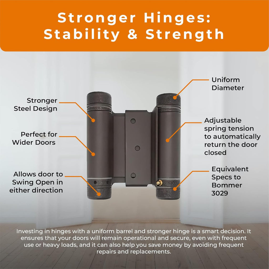 Double Action Spring Saloon Door Hinge | Cafe Doors, Door Hardware for in & Out Doorway Swing