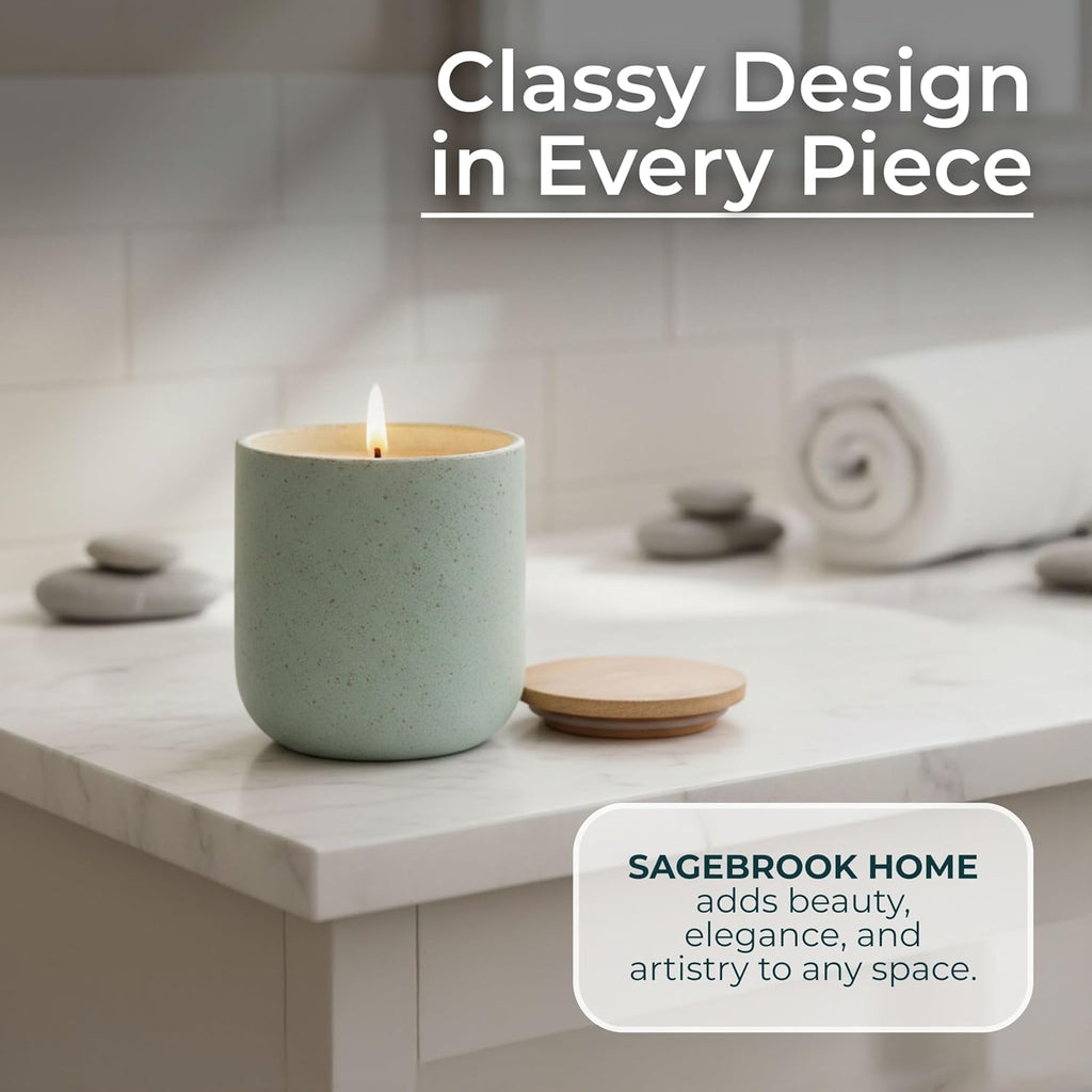 Ceramic Candle Candles - Scented Candles for Relaxation and Daily Wind-Down or Bathroom Home Decor Display