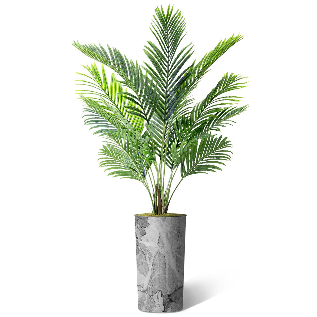 Artificial Tree in Modern Planter, Fake Areca Tropical Palm Silk Tree for Indoor and Outdoor Home Decoration - 66"