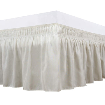 Decor 100% Egyptian Cotton Bed Skirt - 9" Drop Wrap Around Luxury Bed Skirt - 650 Thread Count - Adjustable Elastic