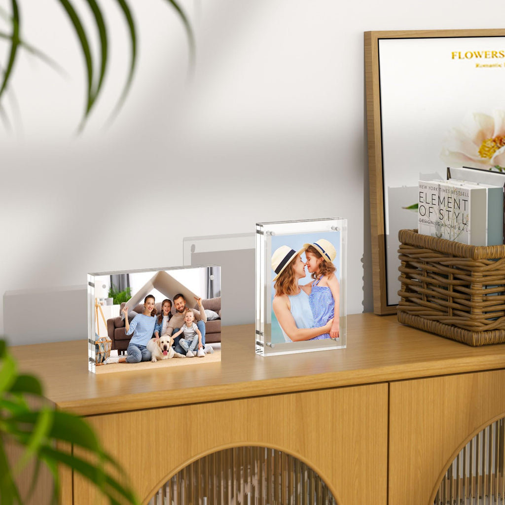5x7 Acrylic Picture Frames 3 Pack, Clear Picture Frames, 20% Thicker