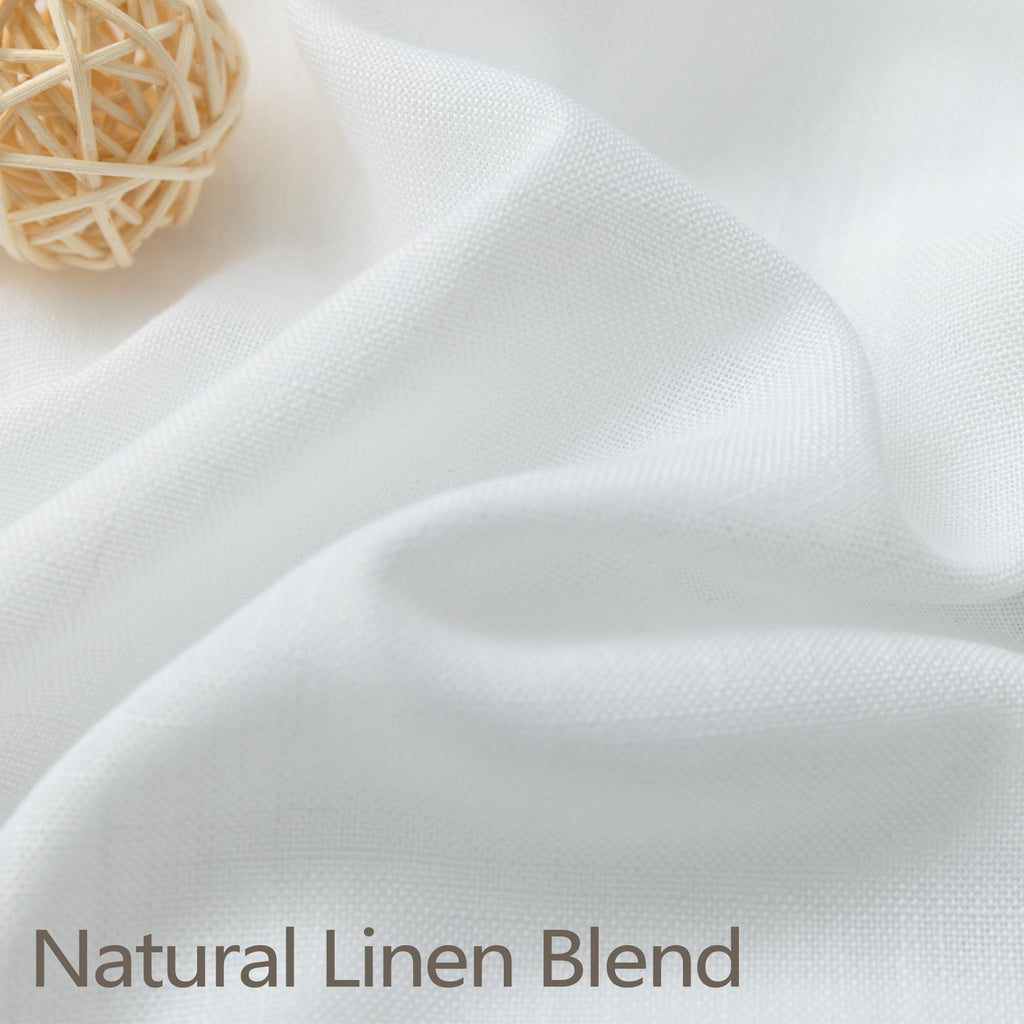 Pinch Pleated Linen White Curtains 108 Inches Long 70 Inch Wide Divider Light Filtering Thick Sheer Patio Curtains