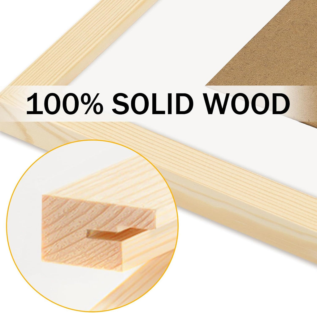 8x10 Picture Frames Solid Wood 6x8 Photo Frame with Mat Grain 6 Pack | Wall and Tabletop Display, Shatterproof