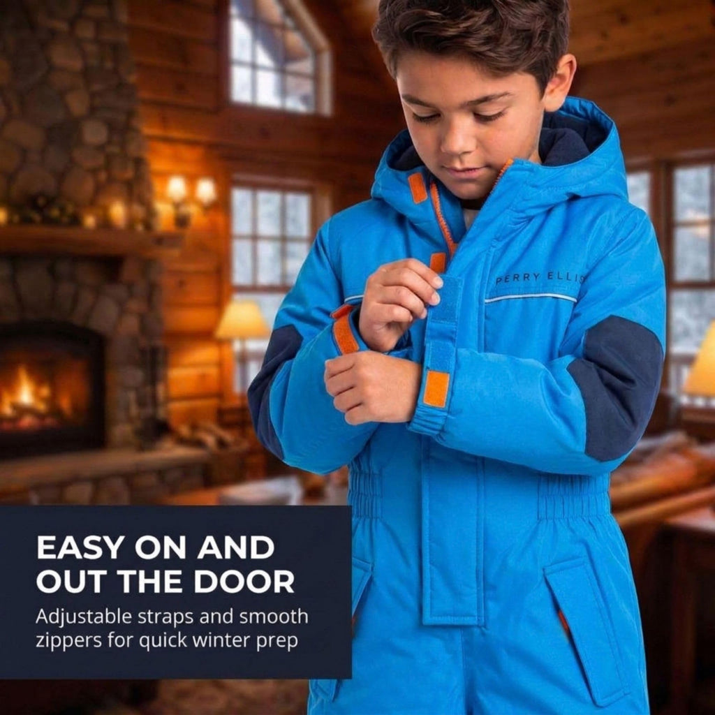 Snow Suit Toddler Boy - Fleece Lined, One Piece Winter Snowsuit