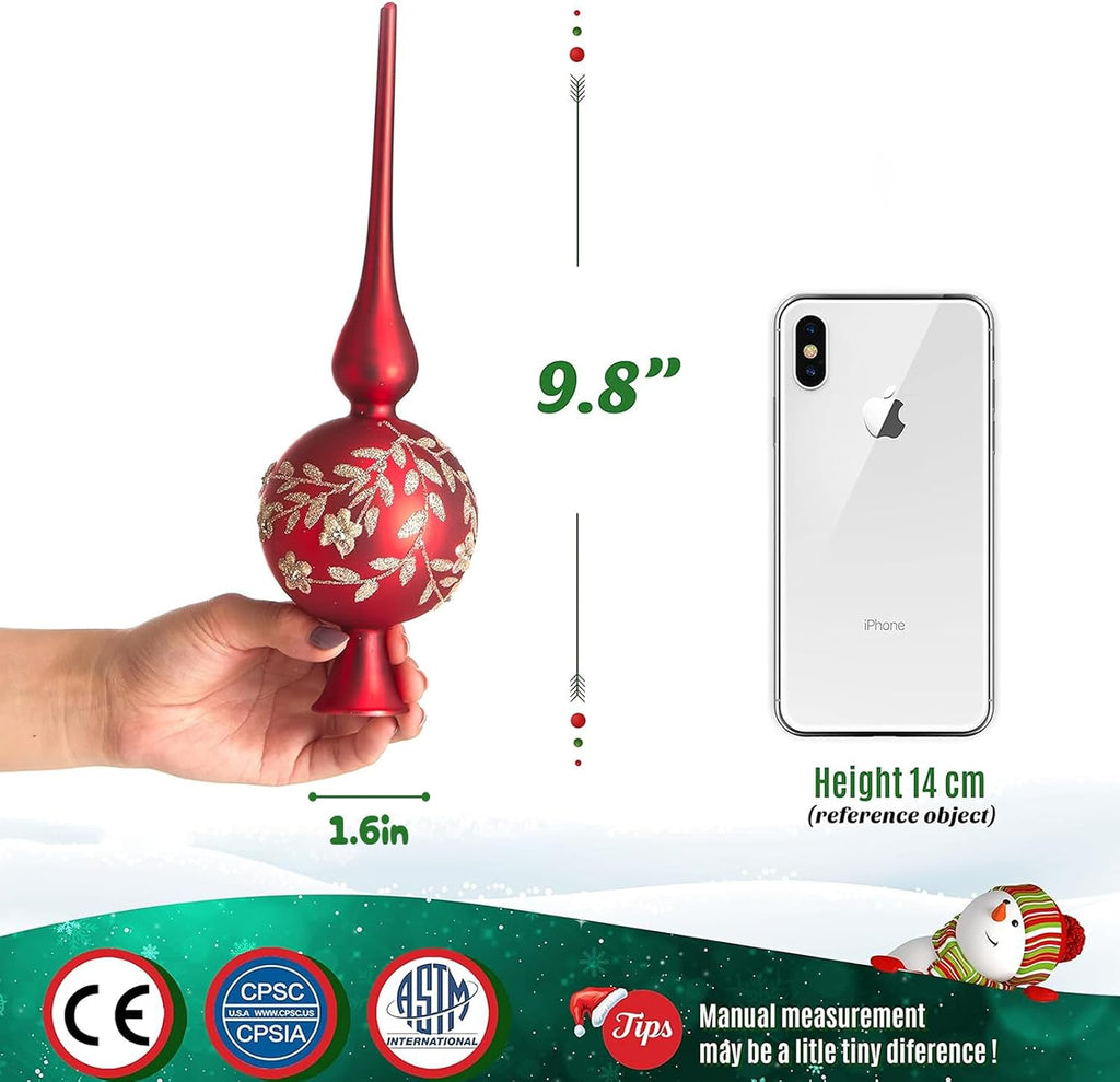 Glass Spherical Christmas Tree Topper 12"