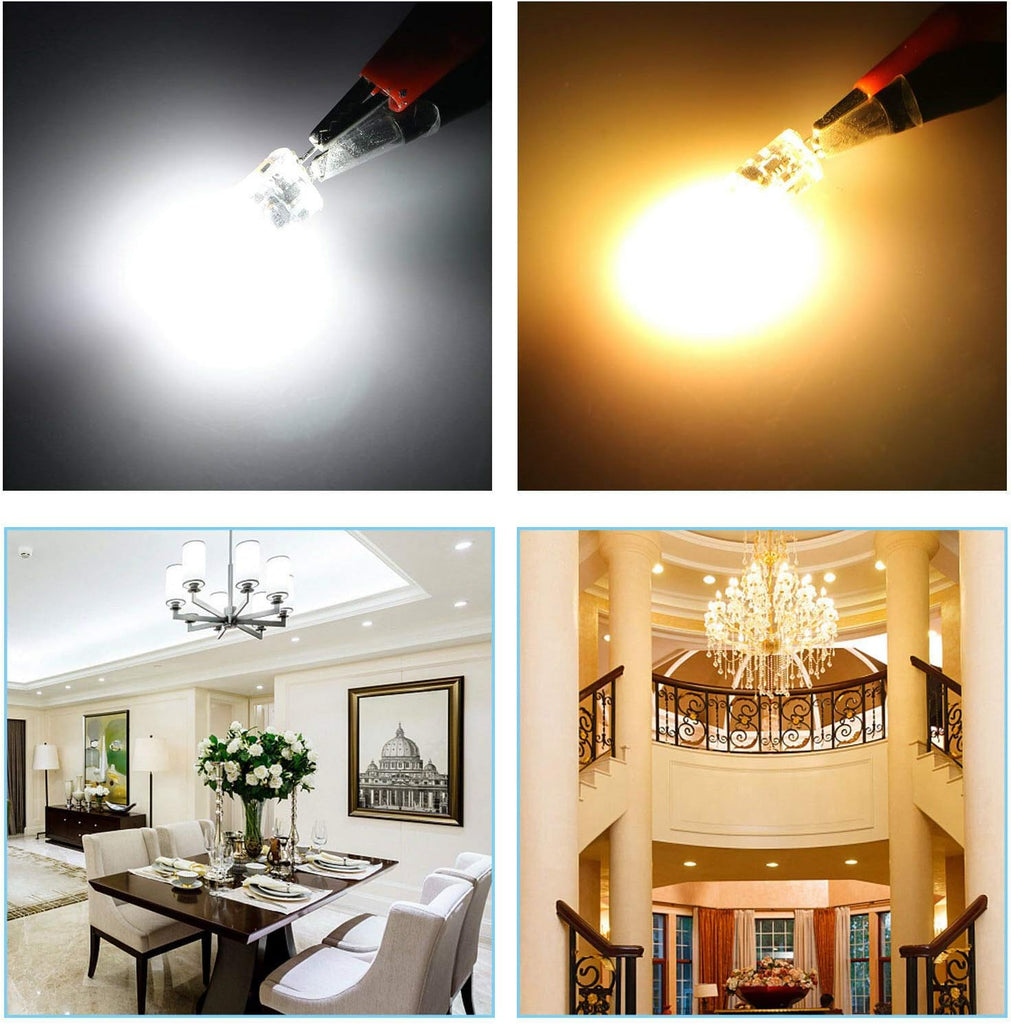 G4 LED Bulb 12V Bi-Pin Base 1.5W LED COB Light Bulbs (10 Pack) 10W Halogen Replacement Warm White 3000K T3 G4 Base No