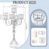 5 Arm Elegant Crystal Candle Holder,Candlestick, 22 Inch Tall Candle Holder Table Candelabra Event Party Table