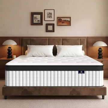 Full Size Mattress, 12 Inch Hybrid Mattress in a Box, Medium Firm Memory Foam & Individual Pocket Springs, Soft and