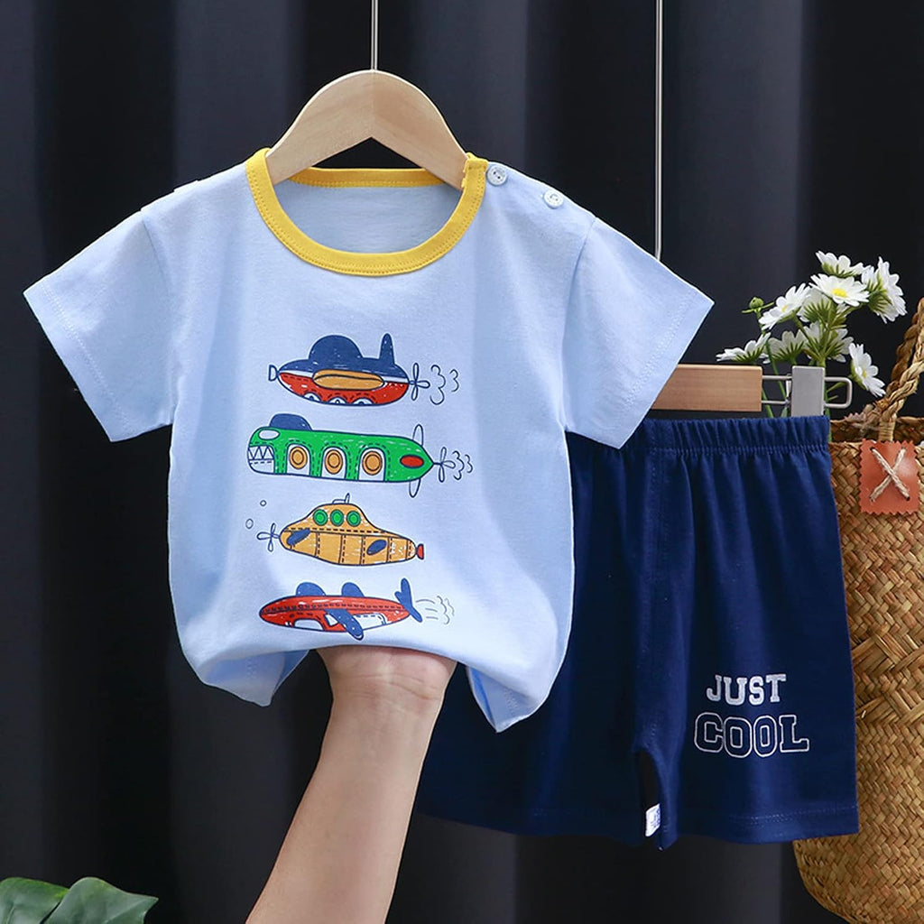 Baby Toddler Boys 4pcs T-shirts and Shorts Set Summer Outfits