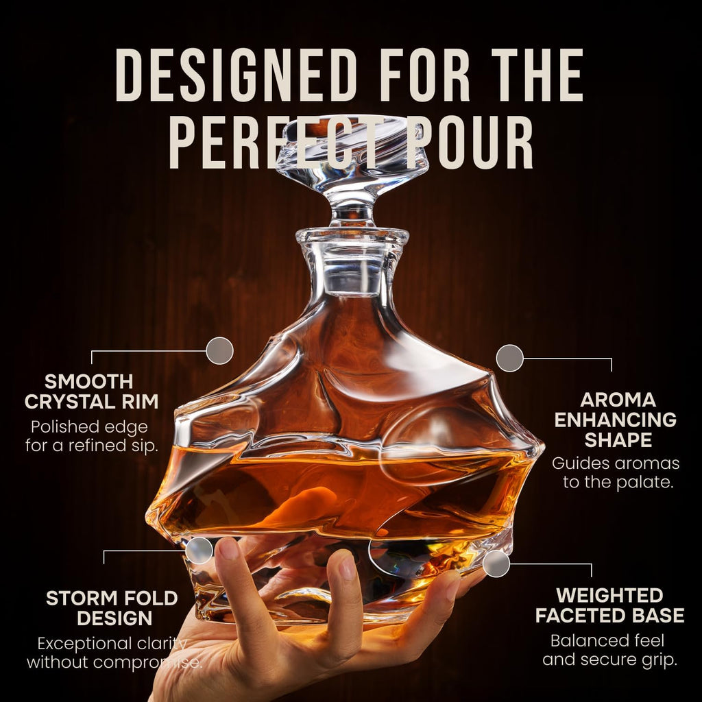 Storm Japanese Crystal Whisky Decanter, 750ml, Gifts for Men
