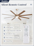 72" Ceiling Fan with LED Light and Remote - Champagne Gold