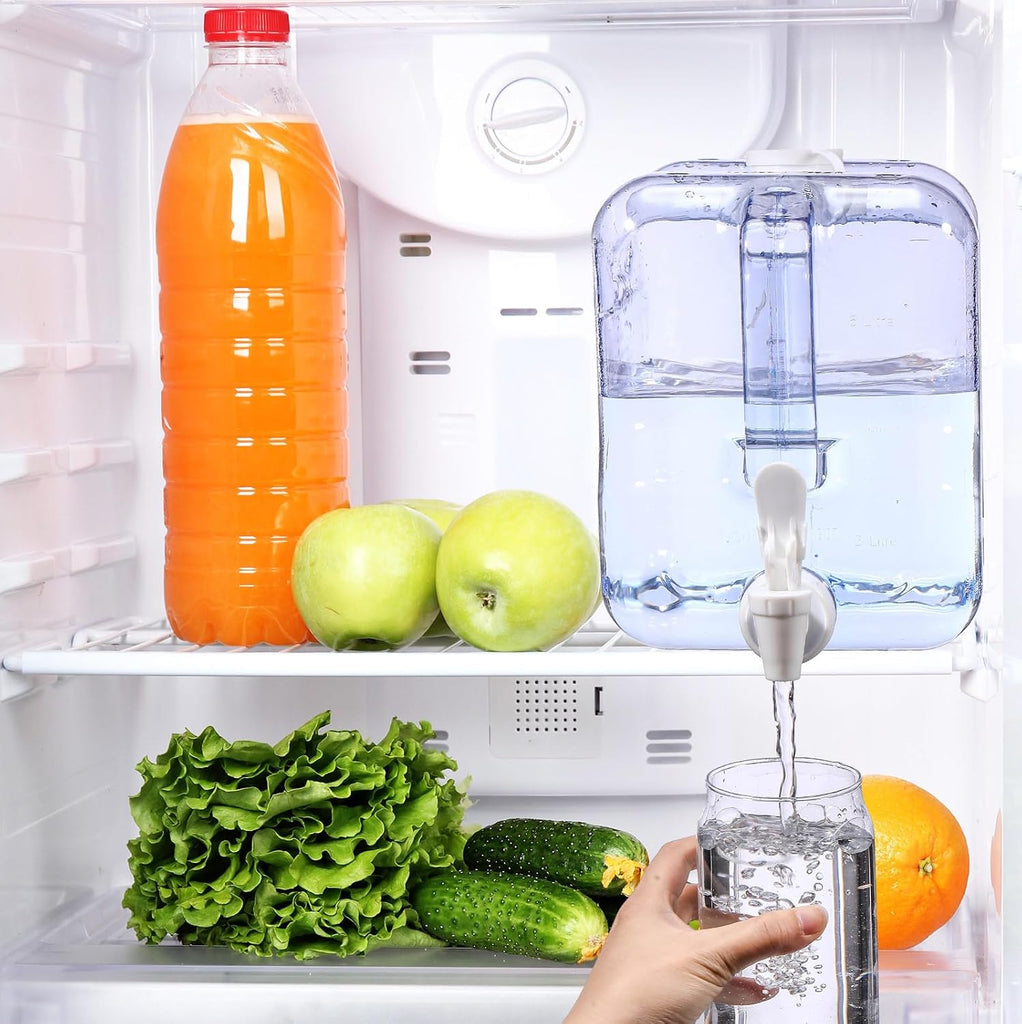 Refrigerator Water Dispenser 2 Gallon Drink Dispenser for Fridge - Set of 6
