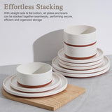 24 Pieces Porcelain Dinnerware Sets, Premium Plates and Bowls Set, High-Fired Ceramic Dishes Set for 8