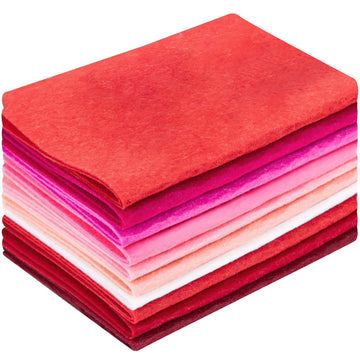 10 Sheets Felt Fabric for Crafts, 8x20 Inch 1.4mm Thick (Pink)