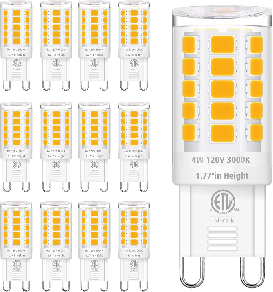 12 Pack G9 LED Bulb 3000K Soft White 4W, 40W Halogen Equivalent