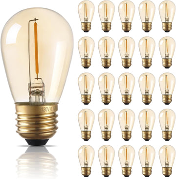 S14 LED Bulb, Amber Warm Glass, 2200K