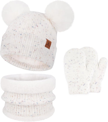 Kids Toddler Winter Hat and Gloves Wool Scarf for 0