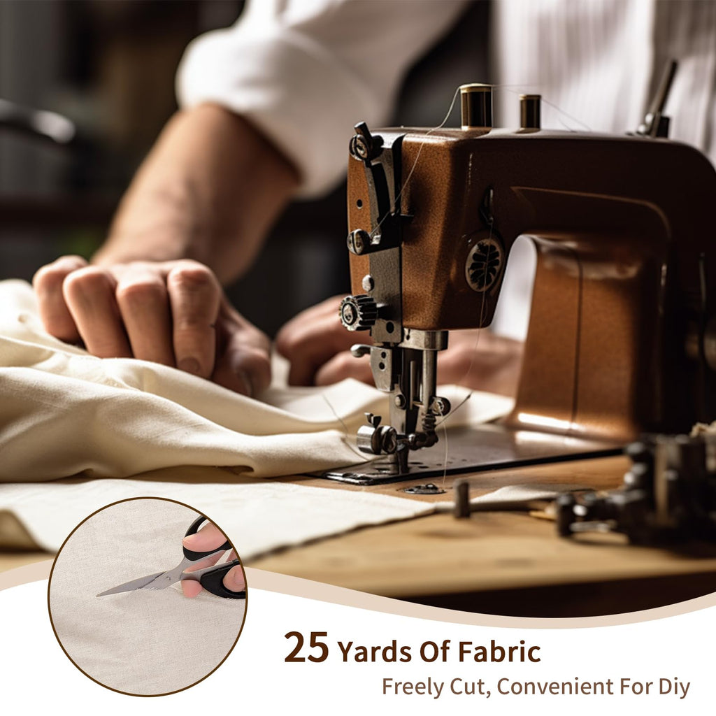 Cotton Muslin Fabric Bolt 63" Wide 25 Yards - 100% Natural Unbleached Cotton Fabric for Sewing, Quilting, Pattern