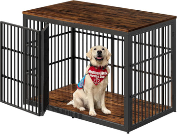 Dog Crate Furniture with Foldable Door, Rustic Brown