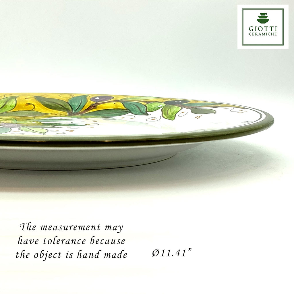 Italian Ceramic Dinnerware Set - Hand Painted Kitchen Dishes Set for 4 - Made in Italy Tuscany - Dinner Plates - Home