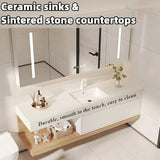 Bathroom Vanity with Sink - Modern Bathroom Sink Cabinet and LED Intelligent defog Mirror Cabinet Set