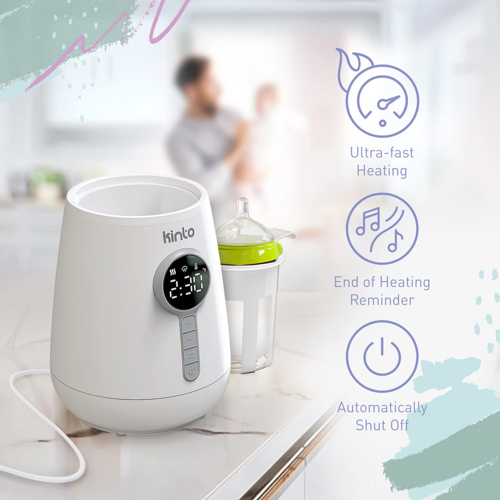 Baby Bottle Warmer for Breastmilk and Formula, Fast Bottle Warmer with Adjustable Timer, Keep Warm Mode, Breast Milk