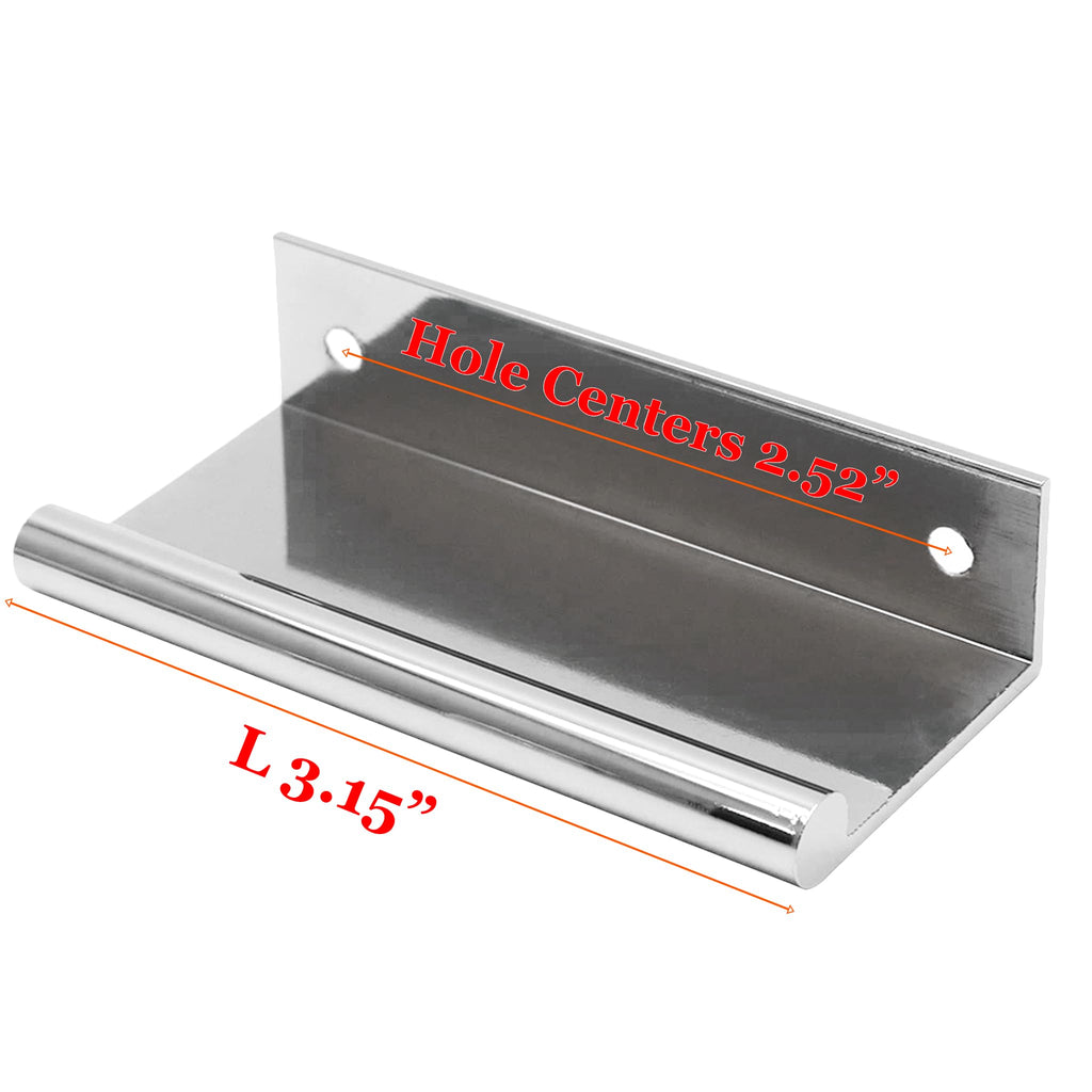 3.15 Inch Finger Pull 4Pcs, 2.52 Inch Hole Centers, Aluminum Alloy, Chrome