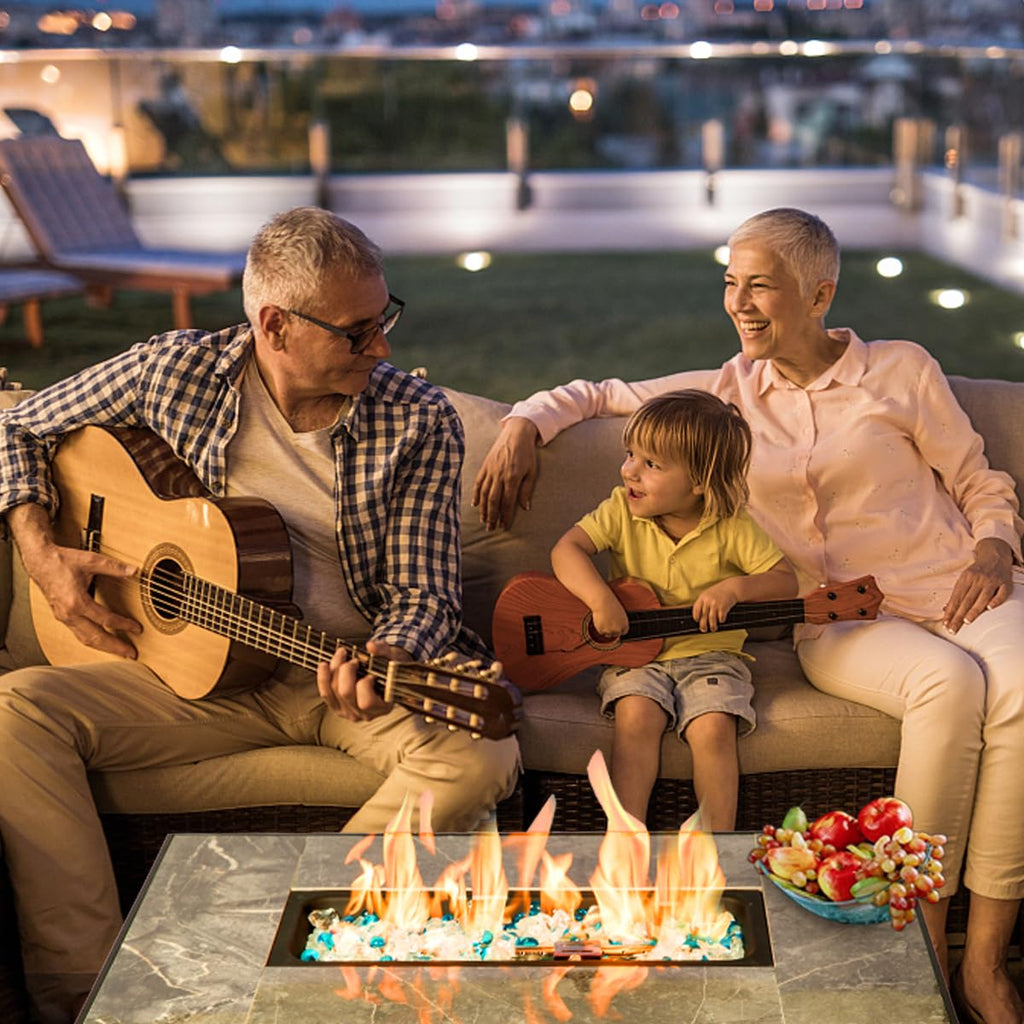 Compacting Pit 32'' Fire Pit Table with Natural Gas | Casa Home Living
