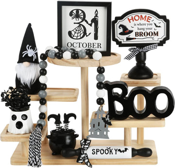 Halloween Decorations Farmhouse Tiered Tray Decor - Set of 8