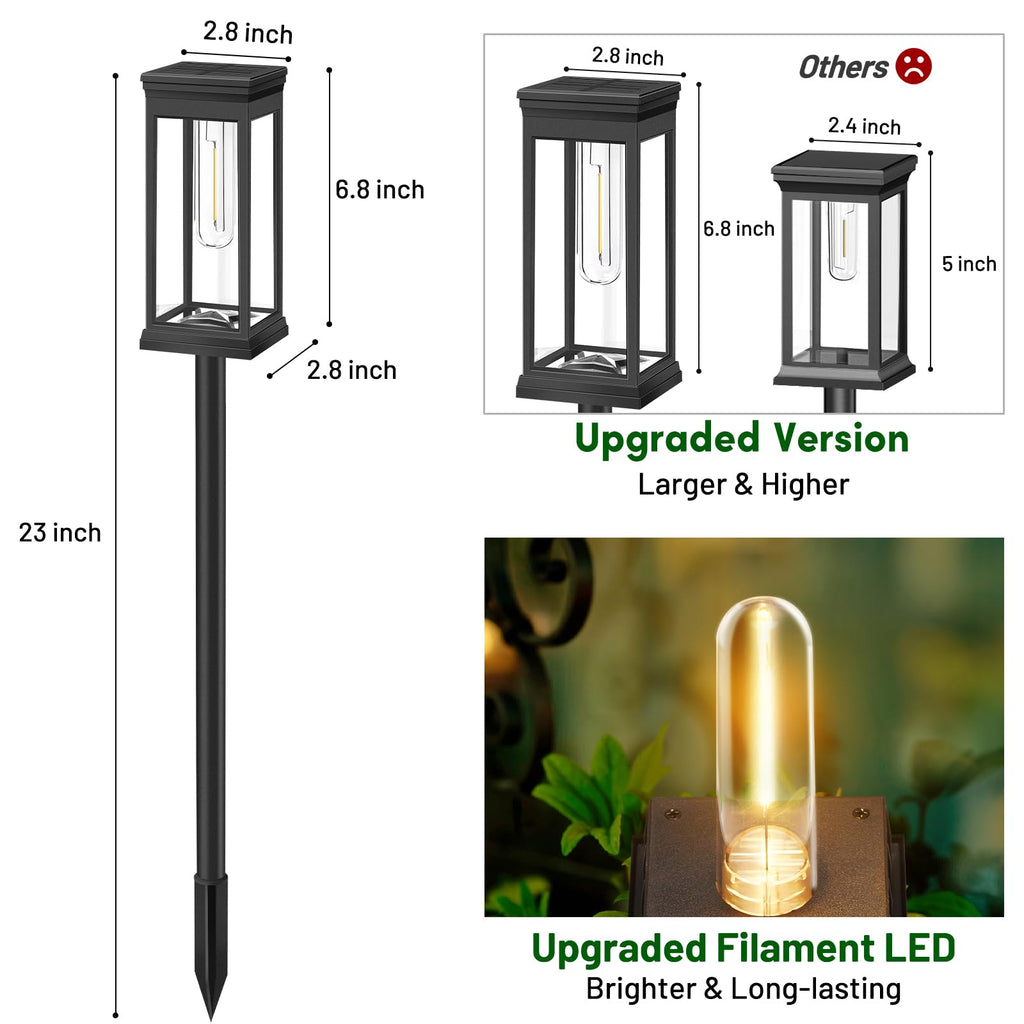 6-Pack Solar Pathway Lights Outdoor, Landscape Lights Warm White