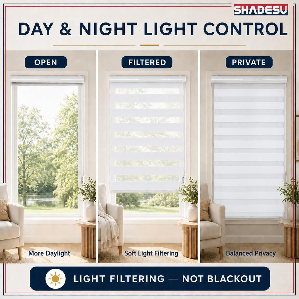 Zebra Blinds for Indoor Window Roller, Zebra Shades for Windows Privacy Light Filtering Shades (Maxium Height 72inch)