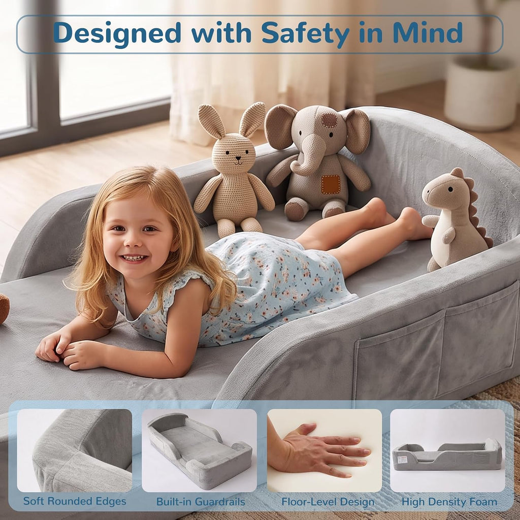 Toddler Floor Bed, No Assembly Needed Toddler Bed