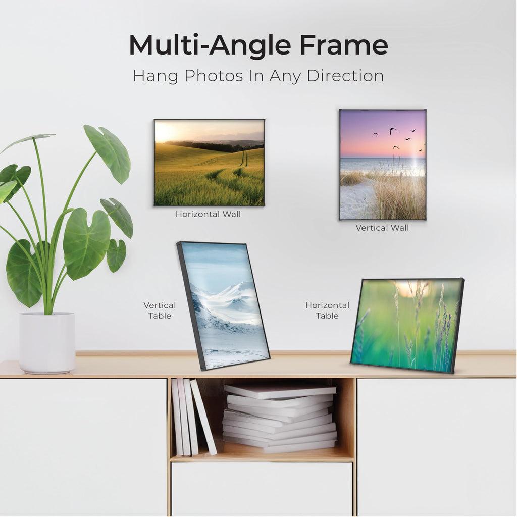 8x10 Picture Frame - Set of 6 - Black Frames, Picture Frames for Wall and Tabletop