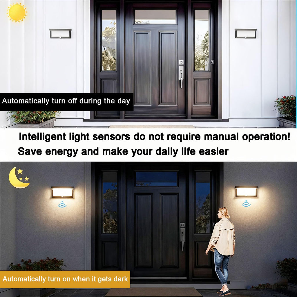 Hardwired 18W LED Motion Sensor Outdoor Lights IP65 Aluminum 110V 3000K