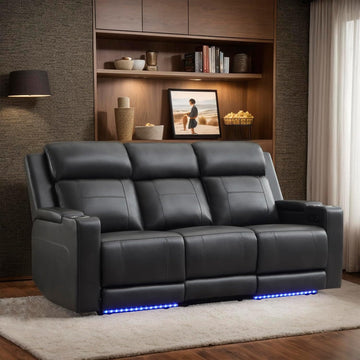 Power Reclining Sofa with Adjustable Headrest