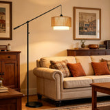 【Upgraded】Arc Dimmable Floor Lamps with Adjustable Swing Arm, 1100 Lumens Bulb Included