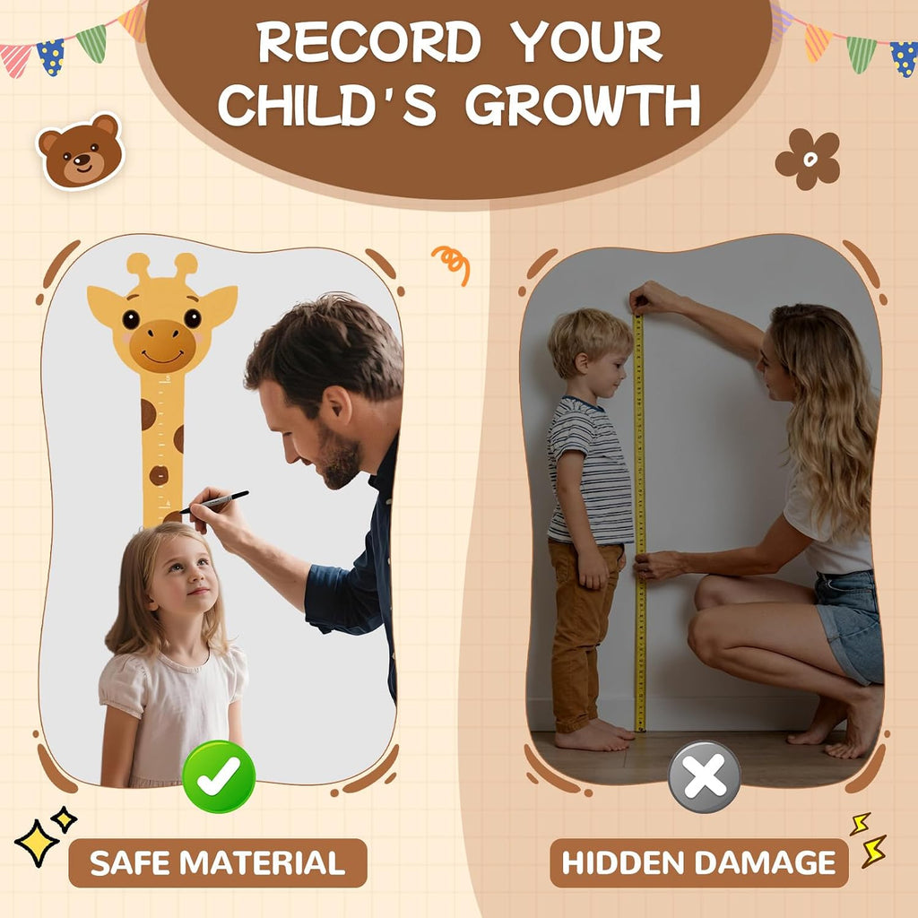 Personalized Wooden Llama Growth Chart Ruler,Custom Name Kids Height Measurement Wall Sticker,Kids Growth Chart Ruler