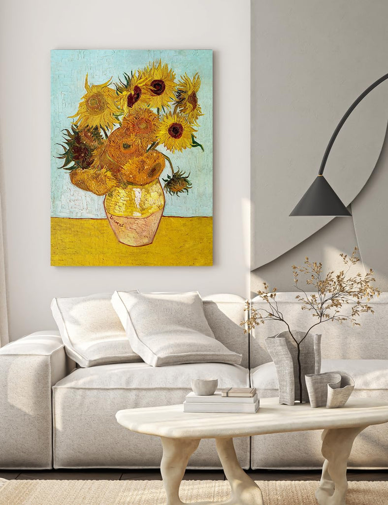 Van Gogh Canvas Wall Art, Twelve Sunflowers, 40x30''