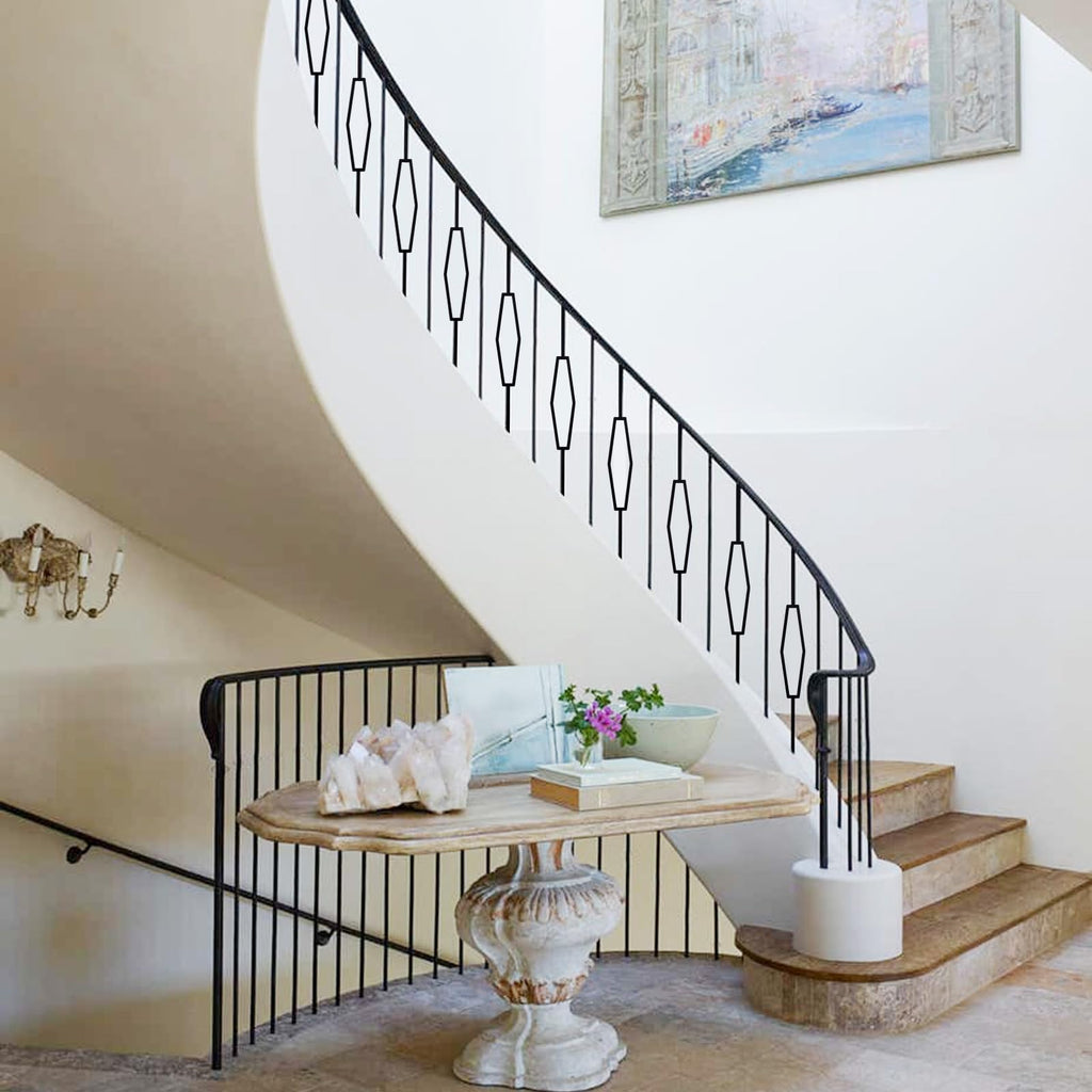 10 Pack Wrought Iron Balusters for Staircase Interior, 44" x1/2" Hollow Deck Spindles Stair Railing Indoor - Metal