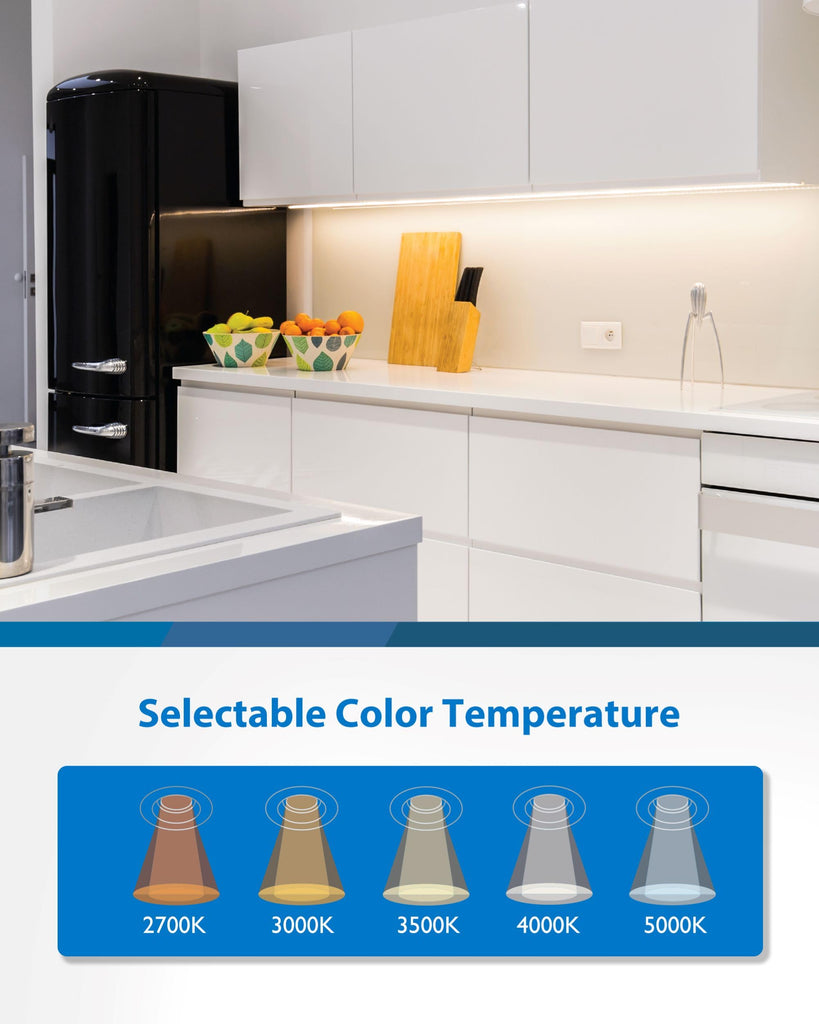 42" LED Direct Wire Under Cabinet Light - Undercounter LED Lights - Selectable CCT 2700K-5000K, 1224-1296 Lumens, 18W
