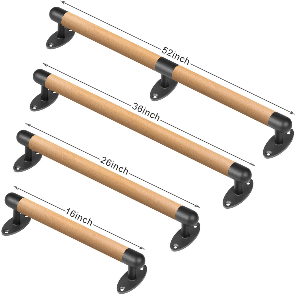 52 Inch Wood Handrail Indoor Stairs Handrail Wall Mount Handrail