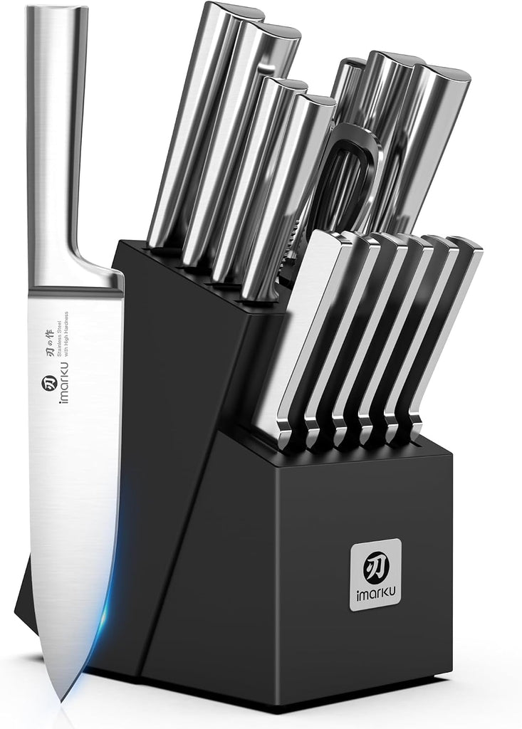 Knife Set - 15PCS Kitchen Knife Set Japanese High Carbon Stainless Steel Knives Set , Dishwasher Safe Ultra Sharp