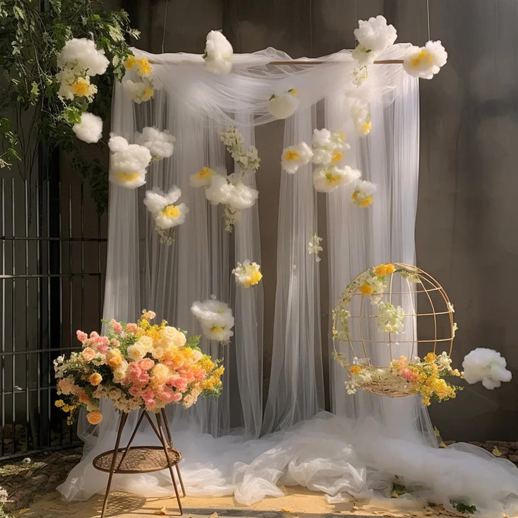63" x 10 Yards White Tulle Fabric Rolls Bolt for Tutu Tulle Skirt Wedding Arch Drapes Party Backdrop Decor DIY Sewing