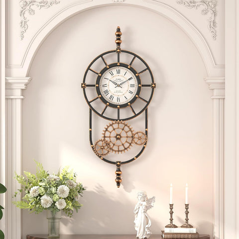 Large Industrial Steampunk Decor Vintage Wall Clock