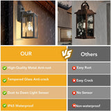 Dusk to Dawn Outdoor Light Fixtures, 2-Pack Sensor Porch Lights, Waterproof Exterior Wall Sconce Lighting Lamp