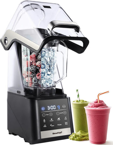 Vacuum Blender, 1500W Commercial Blender for Less Foam, Professional-Grade Quiet Shield, Kitchen Timer, 9 Speeds, 6