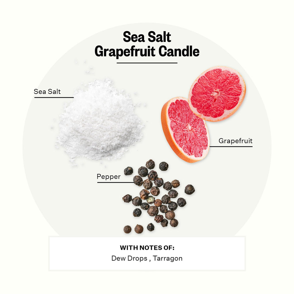 Signature 3 Wick Scented Candles, Sea Salt Grapefruit - 26 Oz